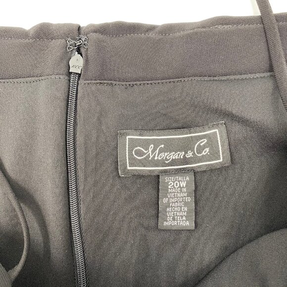 Morgan & Co. Black Pink Embroidered Tulle Off the Shoulder Mini Dress | Size 20W - Picture 7 of 9